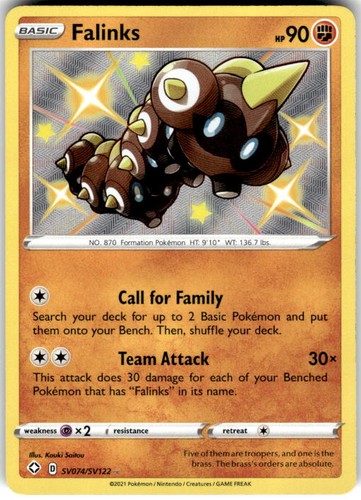 Falinks SV074/SV122 Shiny Rare Shining Fates Shiny Vault Pokemon Holo LP