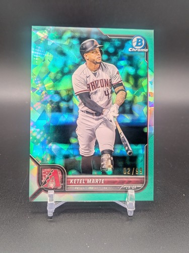 Ketel Marte 2022 Bowman Chrome Sapphire Aqua Parallel #'d /99 #15