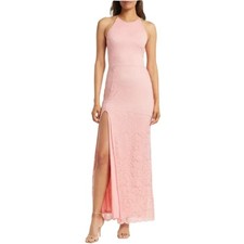 Love X Design Classic Pink Vesta Stretch Lace Maxi Dress