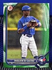 2022 Bowman RIKELVIN DE CASTRO Toronto Blue Jays Green 02/99