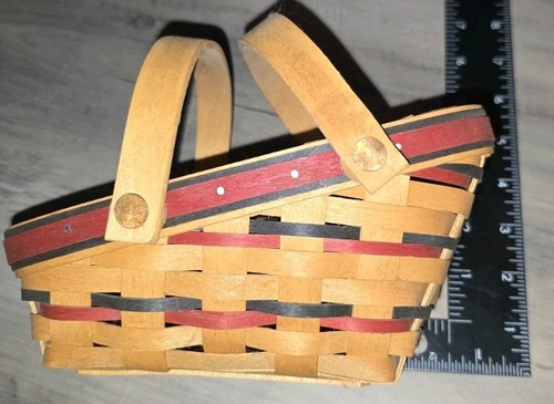 Longaberger 1996 Dash Away To Dresden Tour Colorful Table Basket 8x6x3 signed - Picture 5 of 8