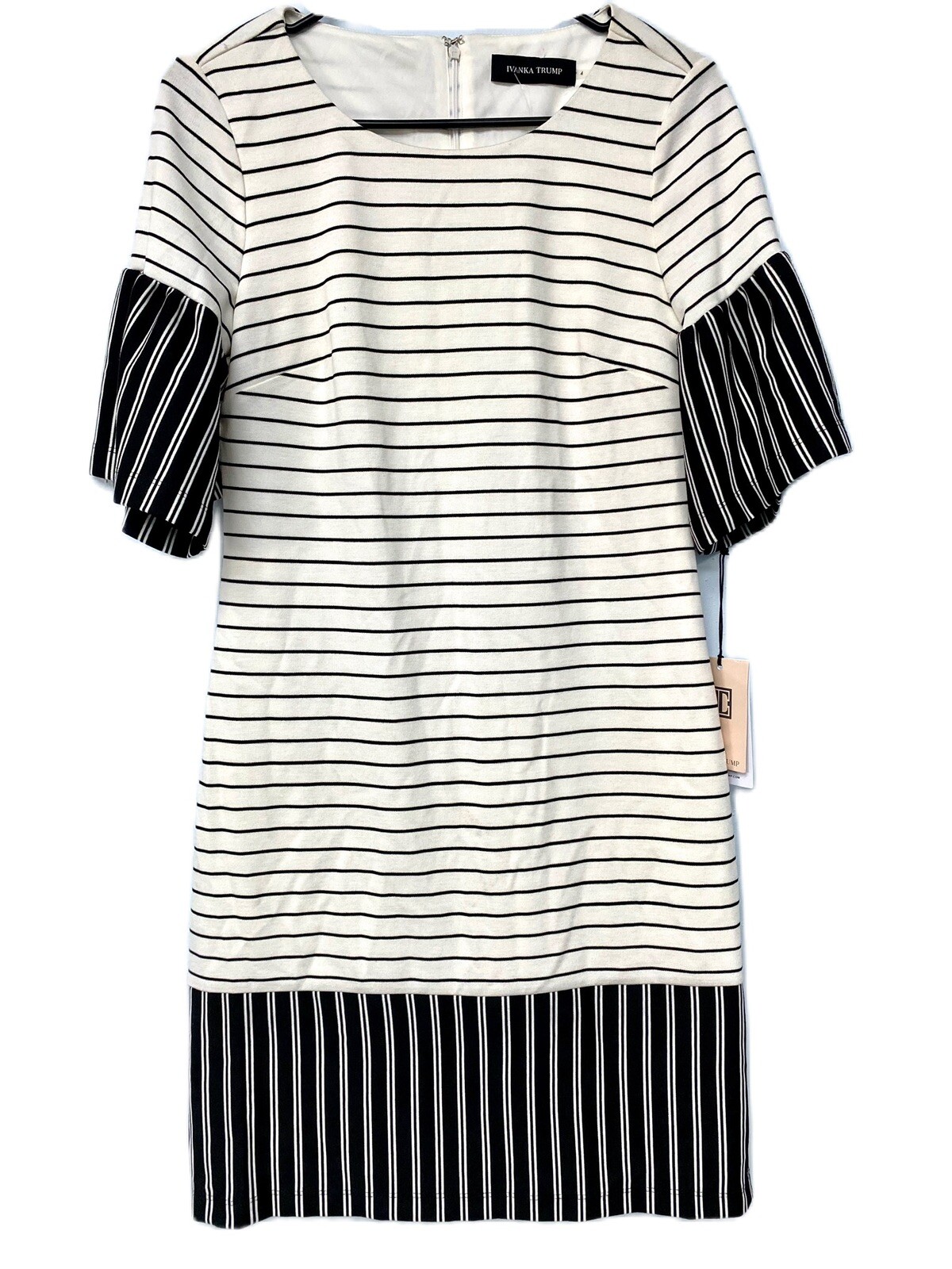 Ivanka Trump Black and white stripped dress