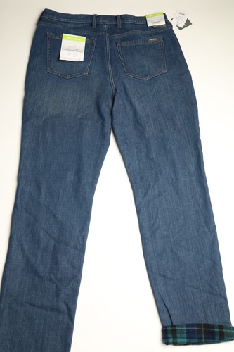 Eddie Bauer Womens Jeans Fleece Lined Boyfriend Fit Relaxed Tapered 16 TALL NWT - Picture 3 of 12