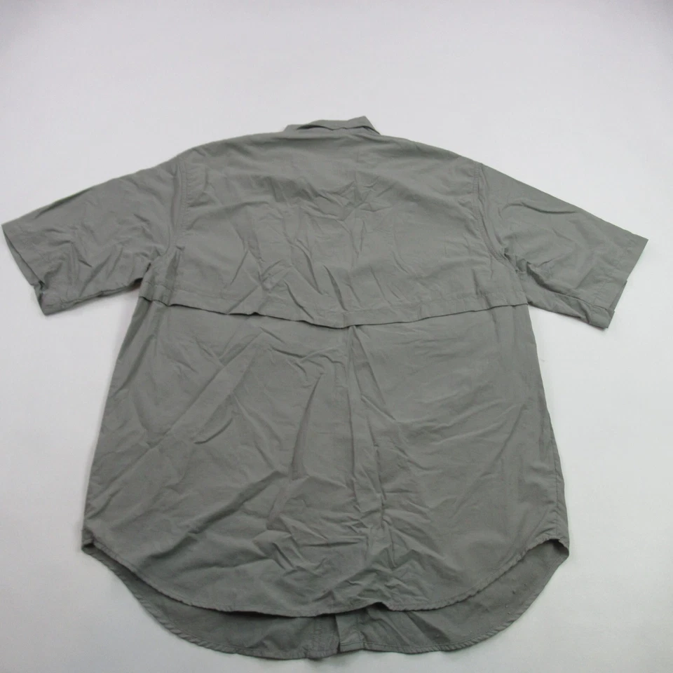 Camisa Redington Para Hombre Grande Manga Corta Gris Bolsillos Abotonados Ventilados Foto 4 de 4