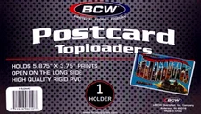 (1) BCW Postcard Toploader Holders Postcards Rigid Opens Long Side FREE SHIPPING