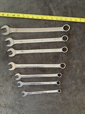 Snap On Combination Wrench Set, Sae, Surface Rust 7pc