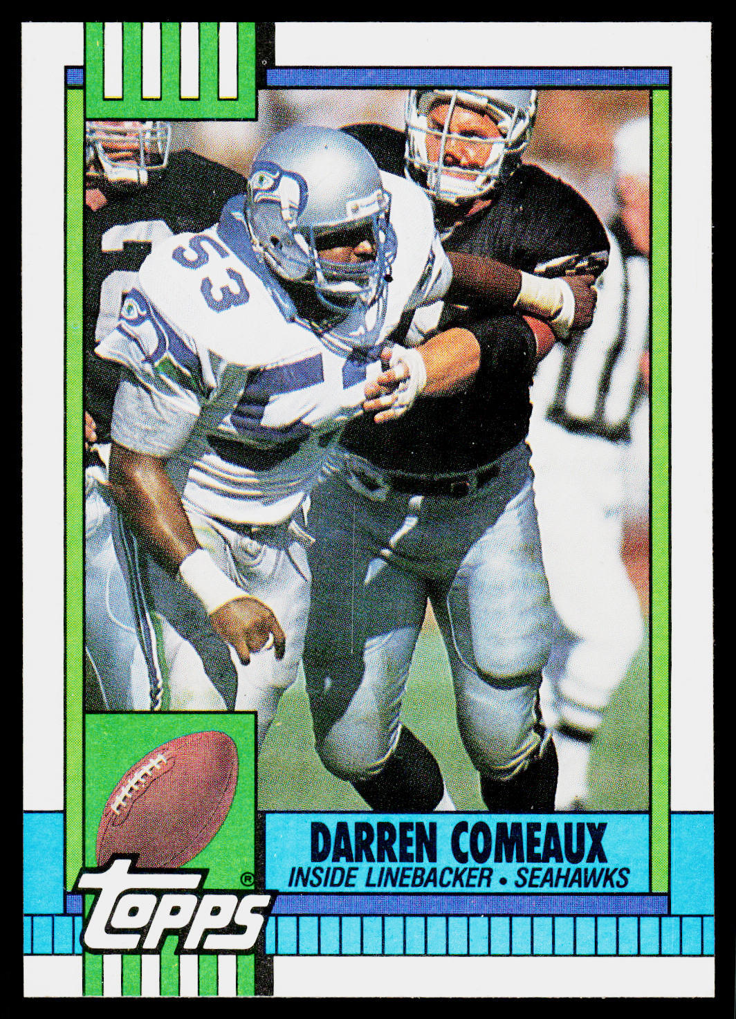 Darren Comeaux, 1990 Topps, #348, Seattle Seahawks, RC