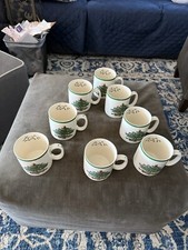 Spode Christmas Tree 3 1/4" Coffee Tea Hot Chocolate Mugs Set of 8- 8 Oz