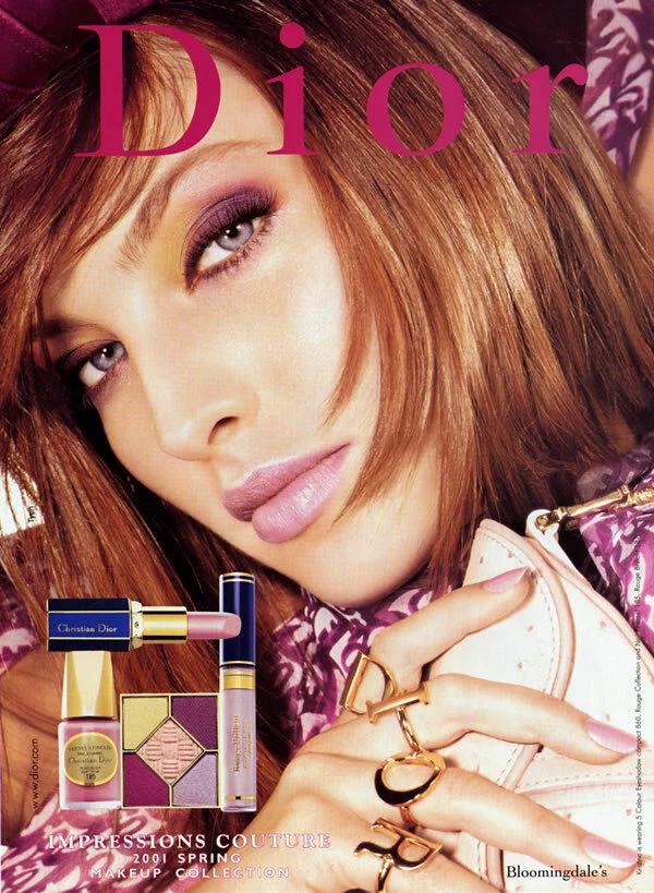 2001 Dior Kristina Semenovskaya Impressions Tyen maquillage 1 page MAGAZINE AD