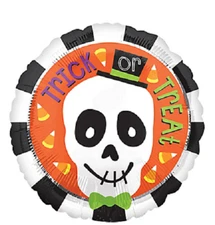 HALLOWEEN TRICK OR TREAT SKULL FOIL BALLOON HANGING PARTY DECORATION 43CM