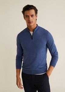 NEW-MANGO-MENS-ZIP-COTTON-SWEATER