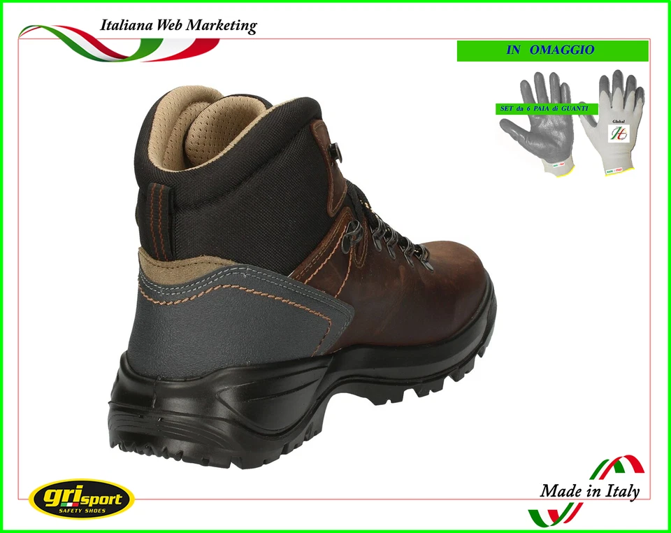 SCARPONI SCARPE SCARPA TREKKING GRISPORT 11590 ESCURSIONI CACCIA MONTAGNA UOMO - Immagine 3 di 4