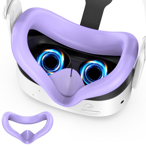 Silicone VR Face Cover Mask Face Cushion for Meta Quest 3S VR Headset(Purple) - Afbeelding 4 van 9