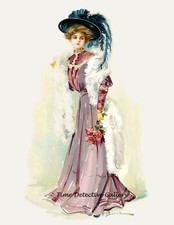 1908 Edwardian Fashion Litho, Society Maid No. 2 - Stretched Canvas - 4 Sizes
