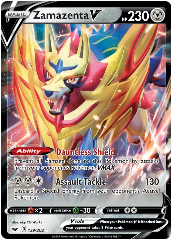 Carta Pokémon Zamazenta V Lendário Grande Jumbo