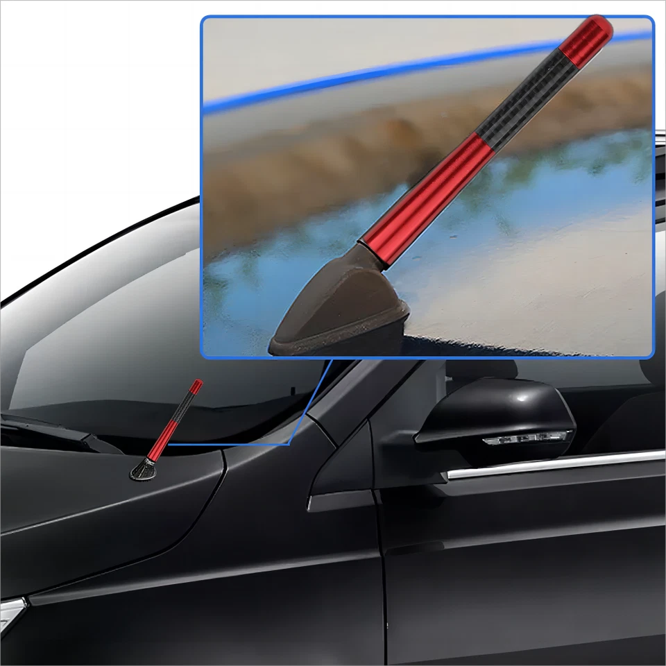 Mástil de antena rojo a prueba de lavado de autos de 4,7" FM/AM para Nissan Altima, NP300, Pathfinder Foto 3 de 4