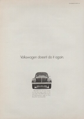 1969 Volkswagen Beetle VW Bug -''Ugly As Ever Doesn't Do It Again''-Print Ad Photo