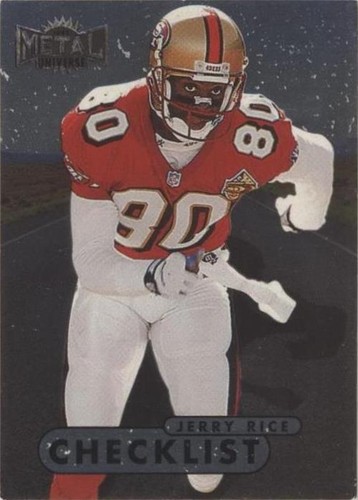 Jerry Rice Checklist 1998 Metal Universe #199 Football Card NFL