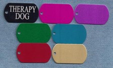 THERAPY DOG - service dog vest tags, collar, harness tags - laser engraved