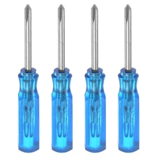 4Pcs PH0 Mini Phillips Screwdriver 2mm Magnetic Cross Head 45mm Length, Blue