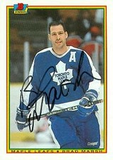 Brad Marsh autographed Hockey Card (Toronto Maple Leafs) 1990 Bowman #158