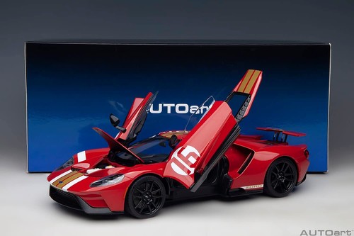 AUTOart 1/18 FORD GT ALAN MANN HERITAGE EDITION Red Gold Stripes 72927 - Picture 20 of 20
