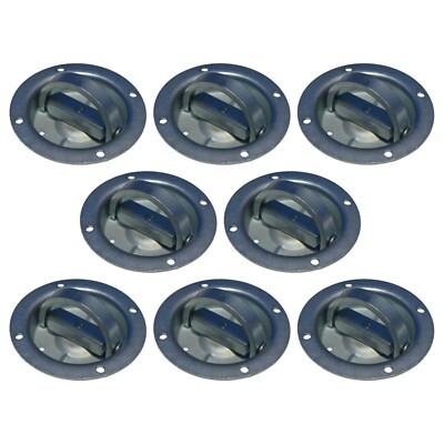 (8) Recessed Full 360 Swivel 6000# Rated Rope D Ring Tie Down Trailer Truck Car
