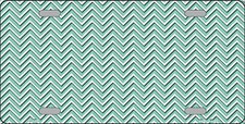 Mint White Chevron Metal Novelty License Plate Tag Lp2698