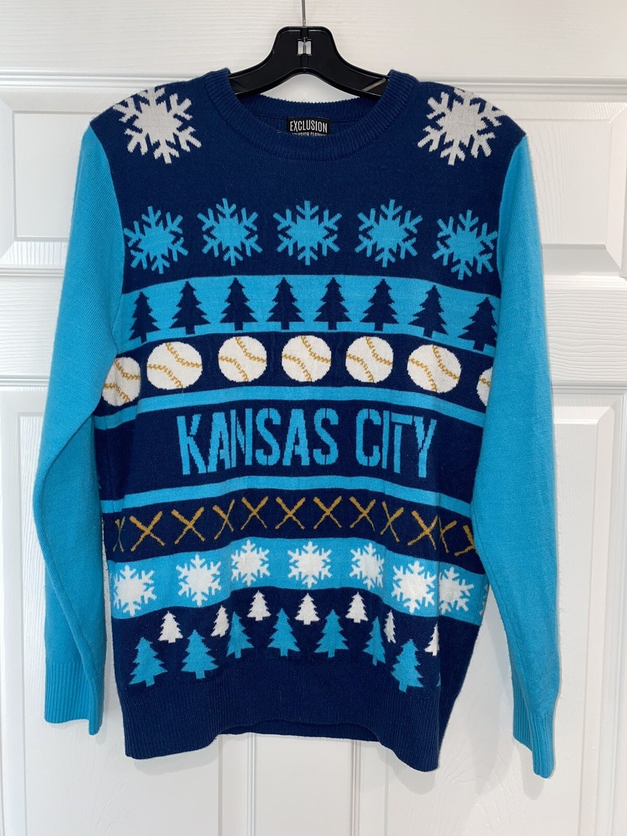 Kansas City Royals Ugly Christmas Sweater Baseball Men’s Medium KC