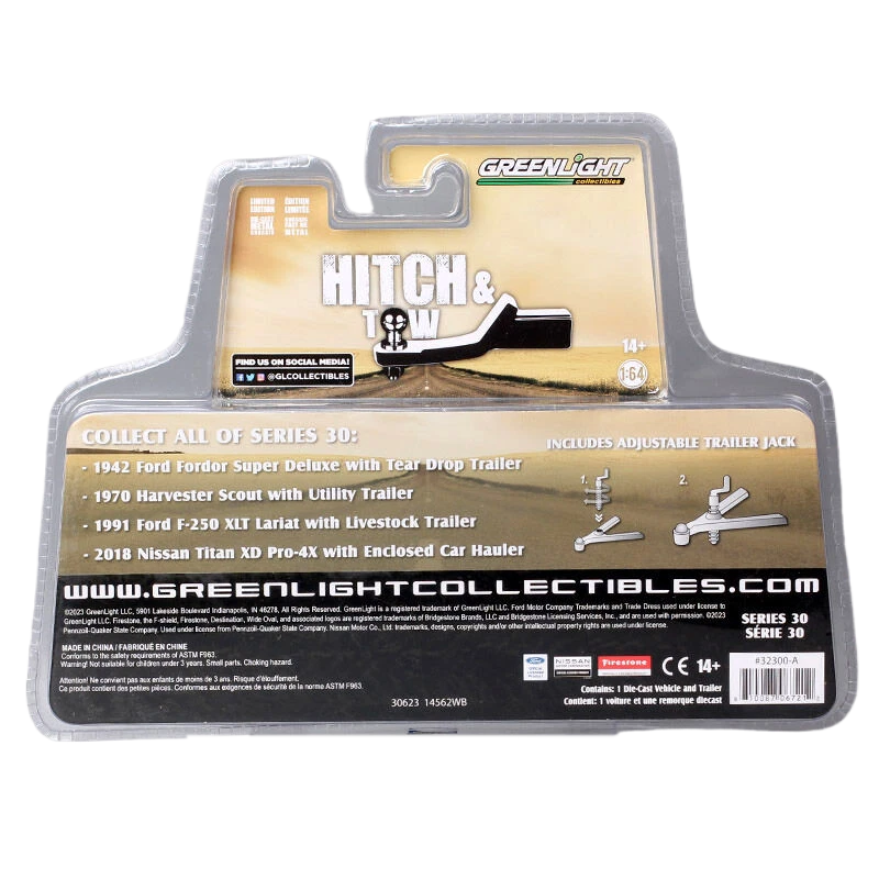 1/64 1970 International Harvester Scout Utility Trailer Car Model Toy Greenlight - Image 2 of 4