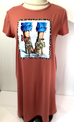 beaded t shirt dress Beaded Shirt Dress in Lilac and Orange Palm – Serafina main image 1