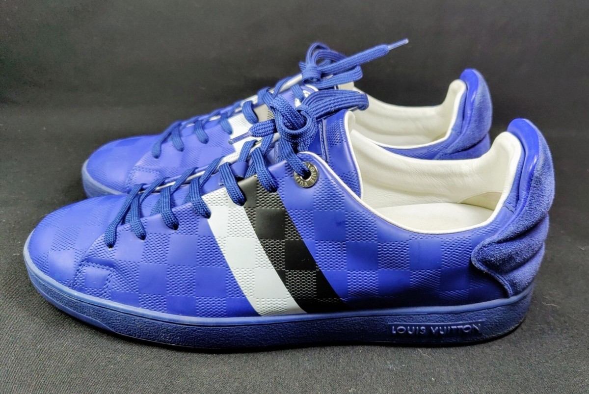 LOUIS VUITTON DAMIER INFINI FRONTROW BLUE SNEAKERS MEN'S SIZE 8.5