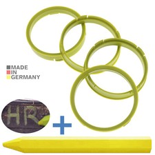 SOFORTVERSAND 4X ZENTRIERRINGE 73,1 mm x 66,1 mm + REIFENKREIDE 73 1 x 66 1 Gelb