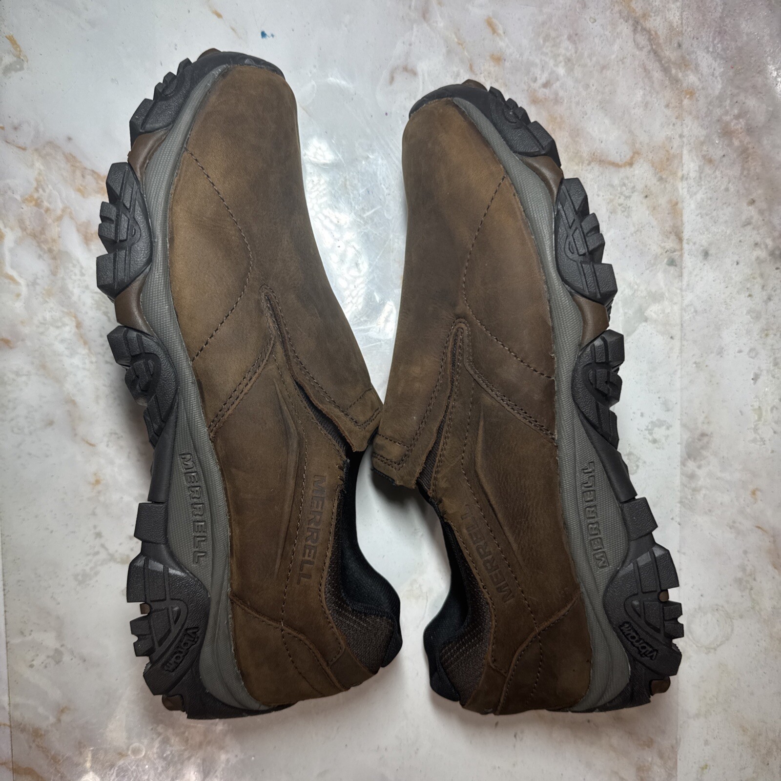 Scarpe da trekking da uomo taglia 7 W Merrell Moab Adventure Moc terra scura J91837W