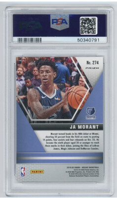 2019-20 Panini Mosaic Reactive Blue Prizm #274 Ja Morant RC Rookie