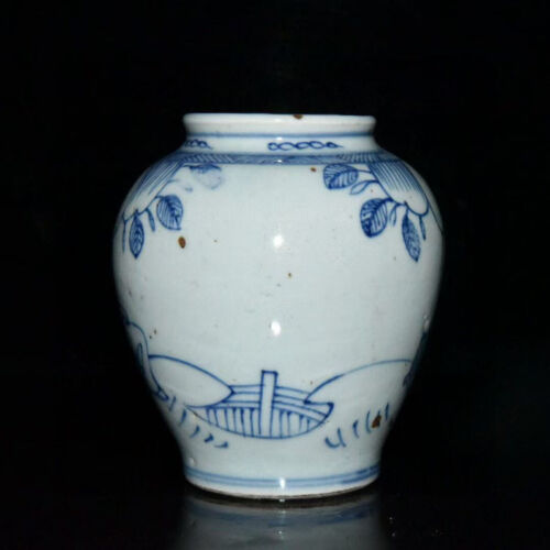 Schöne chinesische Handmalerei blau-weiß Porzellan Figur Kanne - Bild 4 von 9