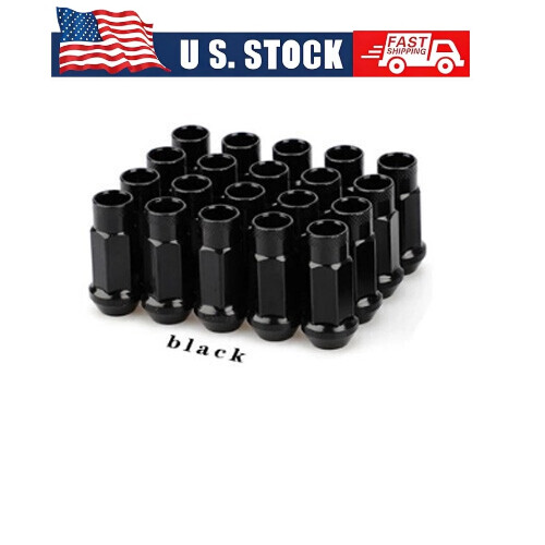 20 Black 12x1.5 Muteki SR48 Style Open End Lug Nuts + Key – Fits Chevy Corvette C4 C5 C6 C7