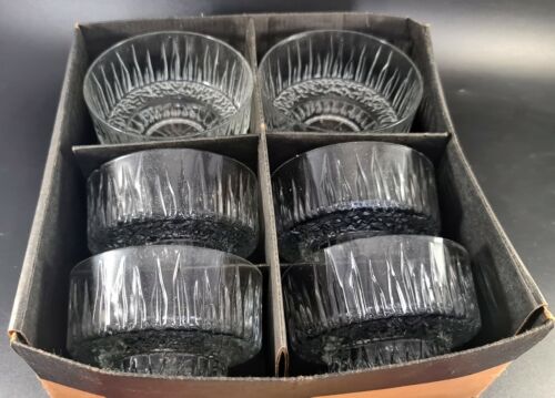 Set of 6 VINTAGE RAVENHEAD - WHITE FIRE Glass Dessert Sundae Dishes Composites - Picture 3 of 3