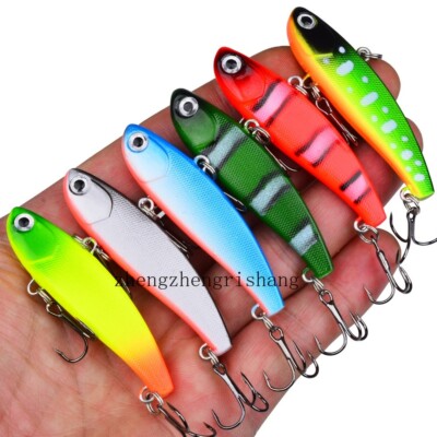 6pcs Vibration Bait Sinking Fishing Lure Crankbait Hook Swimbait