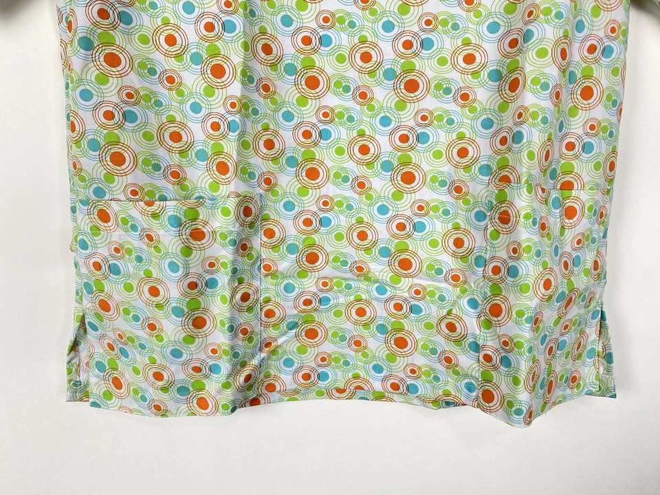 Natural Uniforms Scrub Top Size XS Blue Orange Circles 2 Pkt Medical Nursing NWT - Image 4 of 4