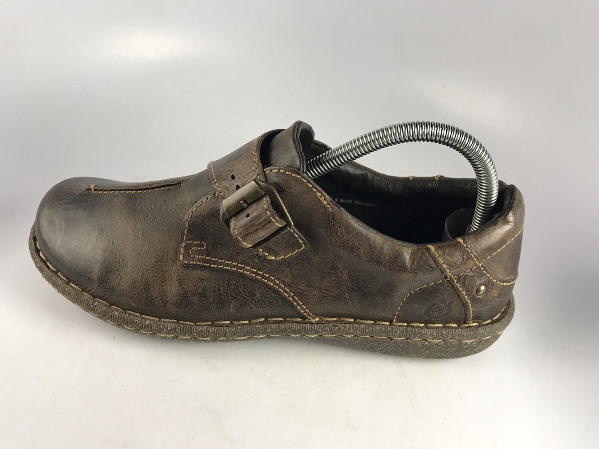 Born Womens Brown Glida W62021 Leather Monk Strap Slip On  display picture 3