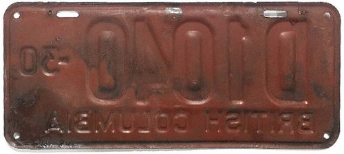 British Columbia Canada 1930 Dealer License Plate D 1040 - Bild 2 von 2