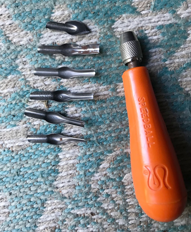 Vintage Speedball Linoleum Cutter with 6 Blades eBay