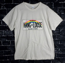 HANG LOOSE Hawaii Men's Colorful Tee Shirt Size L