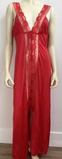 Vintage Uni n Made-Red Bari Plunge lace Night Gown