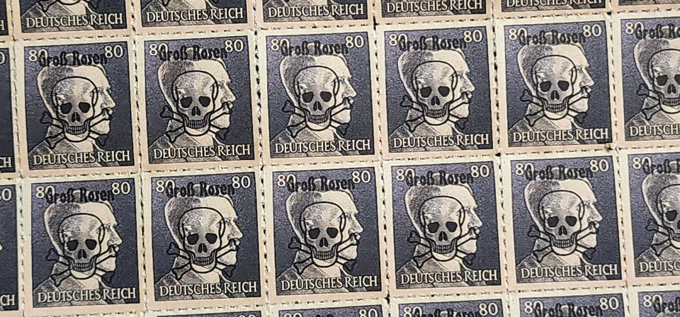 Segunda Guerra Mundial Segunda Guerra Mundial Alemania Nazi Tercer Reich Adolf Hitler hoja de estampillas ROSAS BRUTAS sobreimpresión Foto 4 de 4
