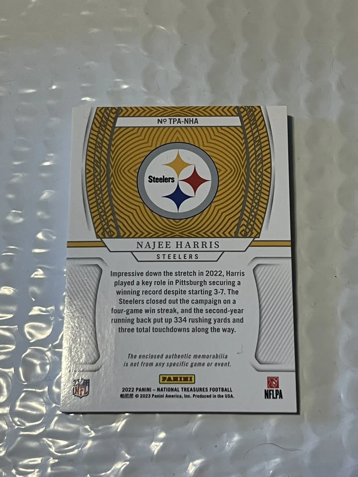 2022 Panini National Treasures Najee Harris Treasured Patches #TPA-NHA /49 - Image 2 of 2