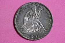 Estate Find 1857 - Seated Liberty Half Dollar!!  #K14959