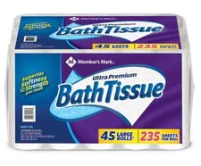 Member's Mark Ultra Premium 2-Ply Toilet Paper 45 rolls, 235 sheets/roll