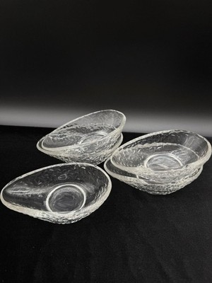 5er Set 70er Vintage Dartington England Bleikristall Glas Avocado Geschirr Sc...